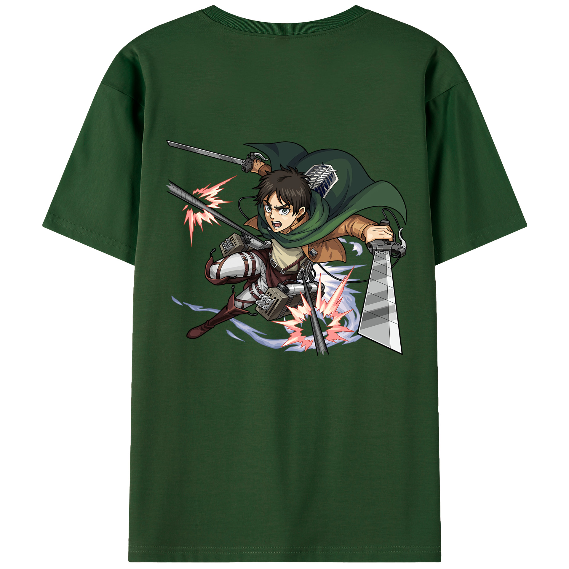 （画像用） 進撃の巨人 エレン･イェーガー Attack on Titan Eren Jäger 綿100％半袖Tシャツ（背面プリント）